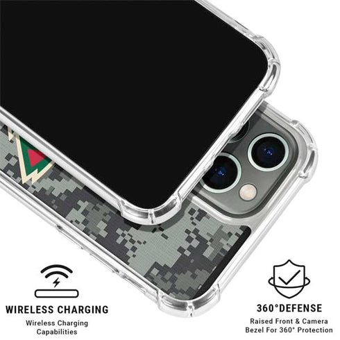 NHL Minnesota Wild Camo iPhone 16 Pro Max Clear Case