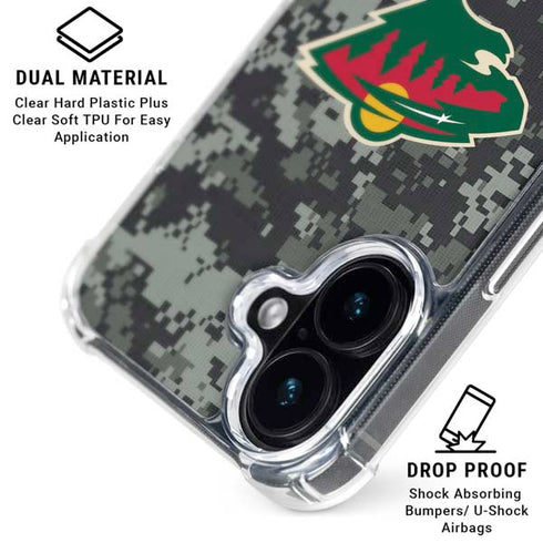 NHL Minnesota Wild Camo iPhone 17 Clear Case