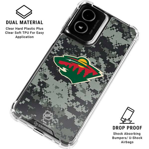 NHL Minnesota Wild Camo Moto G Power 5G (2024) Clear Case