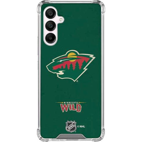 NHL Minnesota Wild Distressed Galaxy A16 5G Clear Case