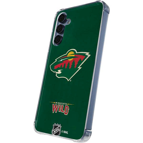 NHL Minnesota Wild Distressed Galaxy A55 5G Clear Case