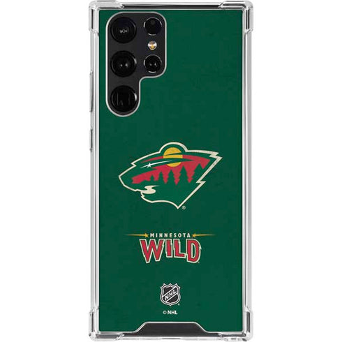 NHL Minnesota Wild Distressed Galaxy S23 Ultra Clear Case