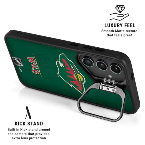 NHL Minnesota Wild Distressed Galaxy S24 FE Kickstand Case
