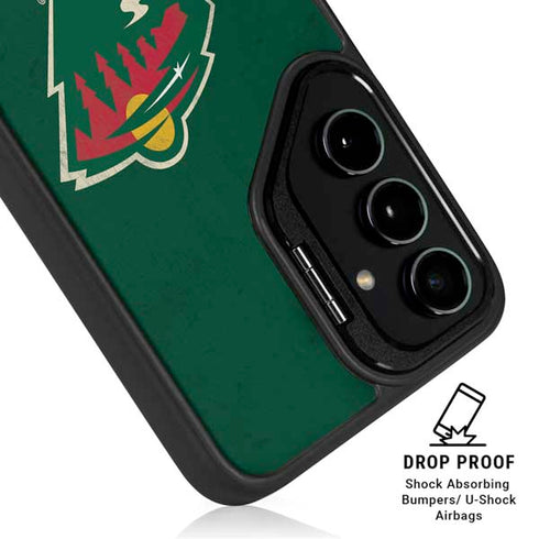 NHL Minnesota Wild Distressed Galaxy S26 Ultra Kickstand Case