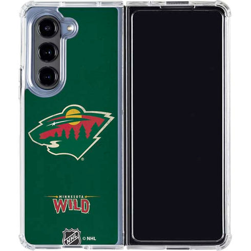 NHL Minnesota Wild Distressed Galaxy Z Fold5 5G Clear Case