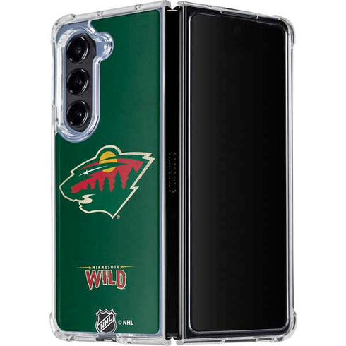 NHL Minnesota Wild Distressed Galaxy Z Fold5 5G Clear Case
