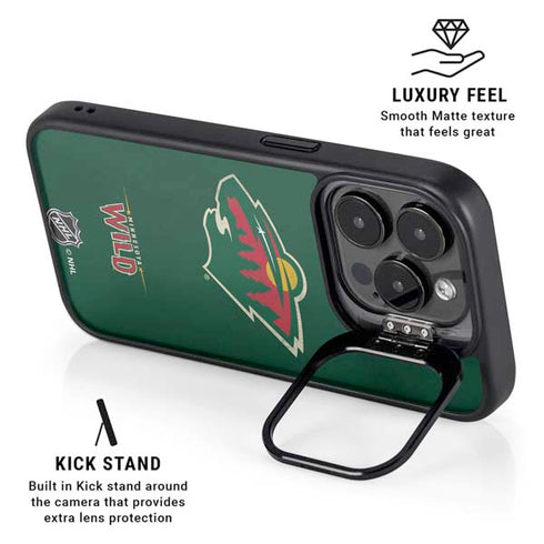 NHL Minnesota Wild Distressed iPhone 13 Pro Max Kickstand Case