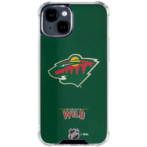 NHL Minnesota Wild Distressed iPhone 15 Clear Case