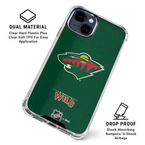 NHL Minnesota Wild Distressed iPhone 15 Clear Case