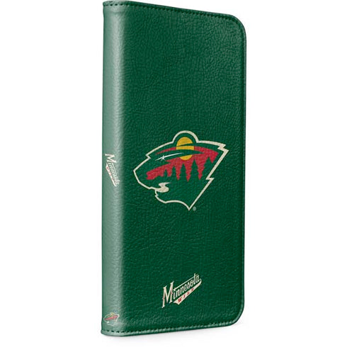 NHL Minnesota Wild Distressed iPhone 15 Plus Folio Case