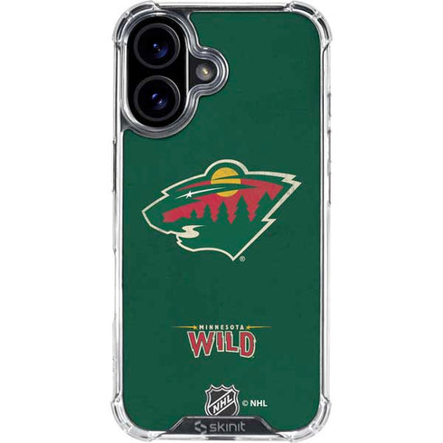 NHL Minnesota Wild Distressed iPhone 16 Plus Clear Case