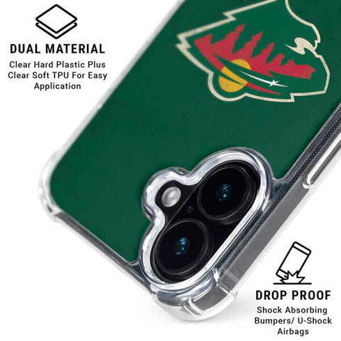 NHL Minnesota Wild Distressed iPhone 16 Plus Clear Case
