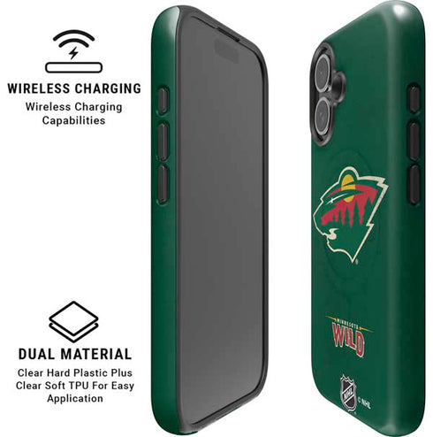 NHL Minnesota Wild Distressed iPhone 16 Plus Magsafe Impact Case
