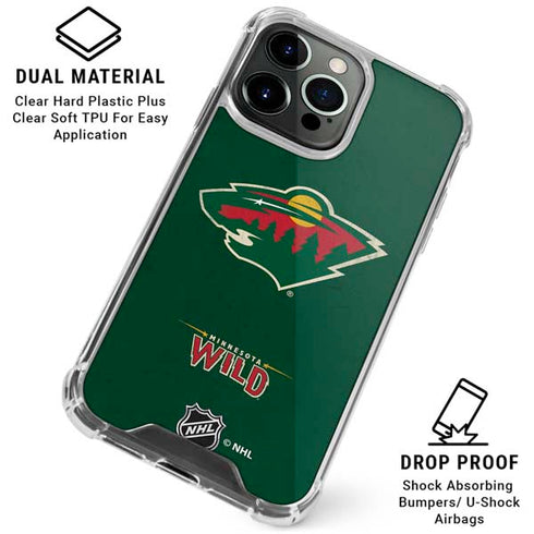 NHL Minnesota Wild Distressed iPhone 16 Pro Max Clear Case