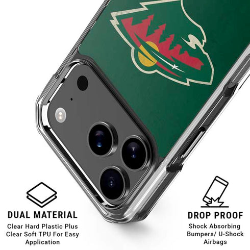 NHL Minnesota Wild Distressed iPhone 18 Pro Clear Case