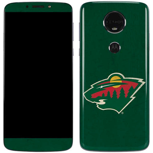 NHL Minnesota Wild Distressed Moto E5 Plus Skin