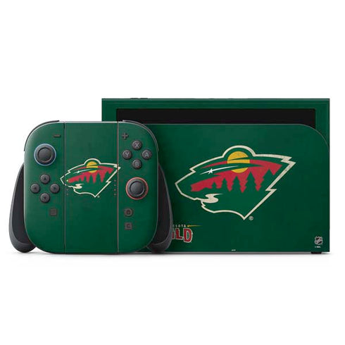 NHL Minnesota Wild Distressed Nintendo Switch 2 (2025) with Joy-Con Skin