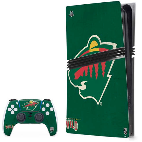 NHL Minnesota Wild Distressed PlayStation PS5 Skins