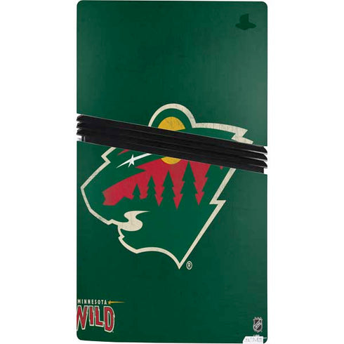 NHL Minnesota Wild Distressed PS5 Pro Console Skin