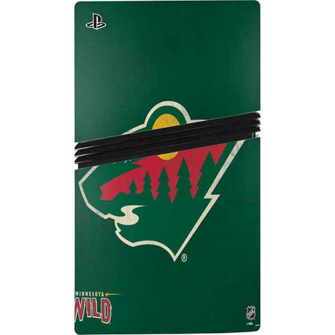 NHL Minnesota Wild Distressed PS5 Pro Disk Bundle Skin