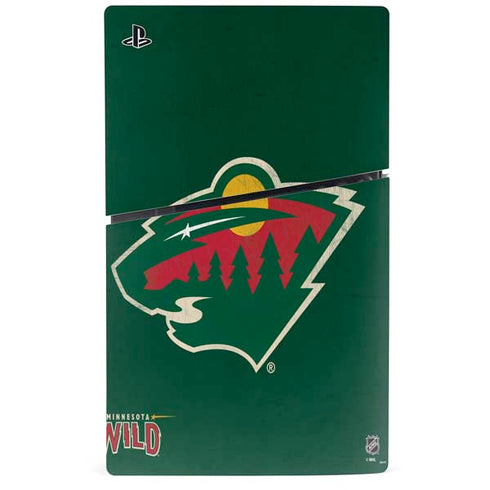 NHL Minnesota Wild Distressed PS5 Slim Digital Edition Console Skin