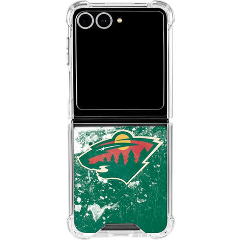 NHL Minnesota Wild Frozen Galaxy Z Flip7 Clear Case