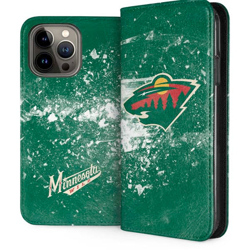 NHL Minnesota Wild Frozen iPhone 13 Pro Max Folio Case