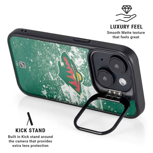 NHL Minnesota Wild Frozen iPhone 14 Kickstand Case