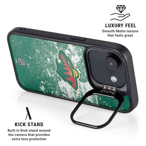 NHL Minnesota Wild Frozen iPhone 16e Kickstand Case