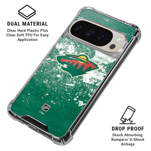 NHL Minnesota Wild Frozen Pixel 9 Pro XL Clear Case