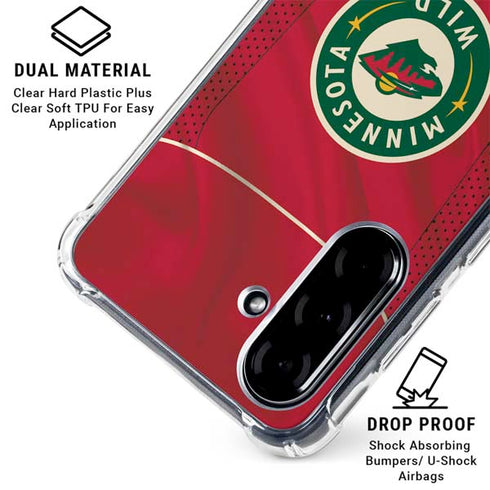NHL Minnesota Wild Home Jersey Galaxy A36 5G Clear Case