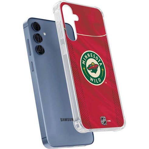 NHL Minnesota Wild Home Jersey Galaxy A55 5G Clear Case