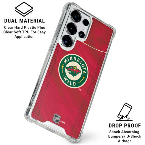 NHL Minnesota Wild Home Jersey Galaxy S26 Ultra Clear Case