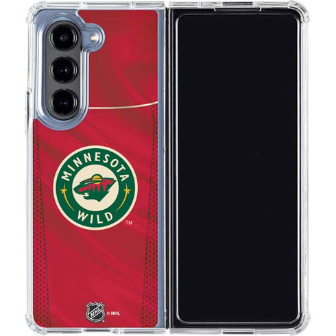 NHL Minnesota Wild Home Jersey Galaxy Z Fold5 5G Clear Case
