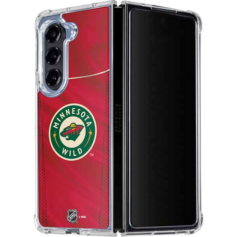 NHL Minnesota Wild Home Jersey Galaxy Z Fold5 5G Clear Case