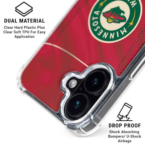 NHL Minnesota Wild Home Jersey iPhone 16 Plus Clear Case