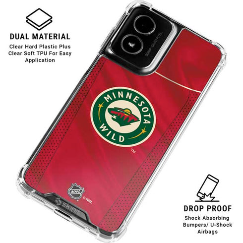 NHL Minnesota Wild Home Jersey Moto G Power 5G (2024) Clear Case