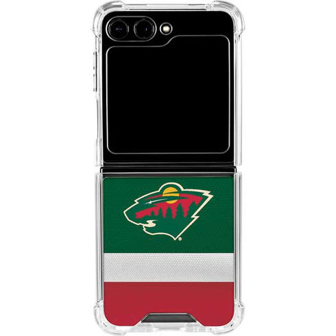NHL Minnesota Wild Jersey Galaxy Z Flip6 Clear Case