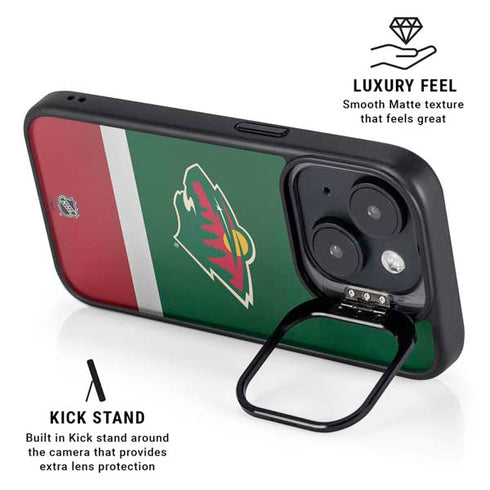 NHL Minnesota Wild Jersey iPhone 15 Kickstand Case