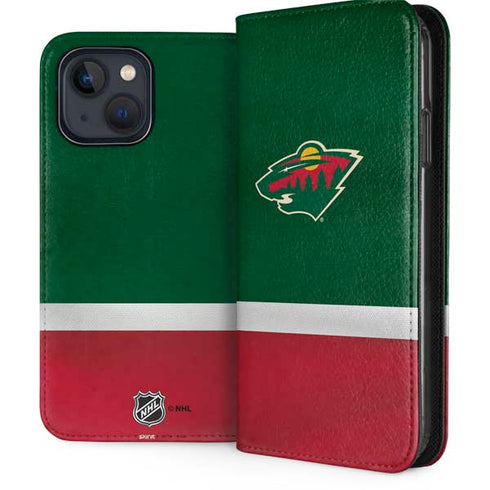 NHL Minnesota Wild Jersey iPhone 15 Plus Folio Case