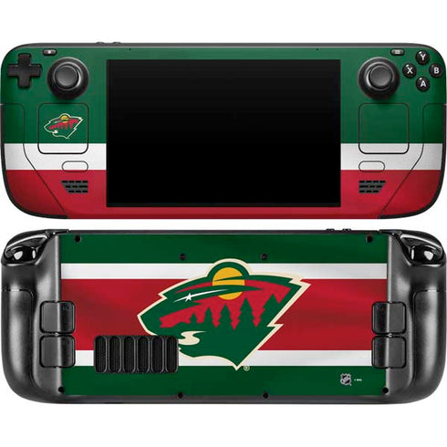 NHL Minnesota Wild Jersey Steam Deck Handheld Gaming Computer OLED Skin