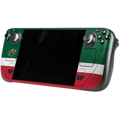 NHL Minnesota Wild Jersey Steam Deck Handheld Gaming Computer OLED Skin