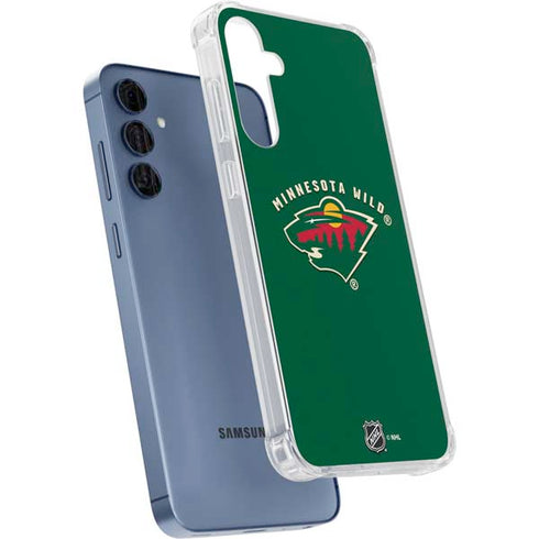 NHL Minnesota Wild Solid Background Galaxy A55 5G Clear Case