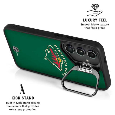 NHL Minnesota Wild Solid Background Galaxy S25 Ultra Kickstand Case