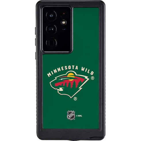 NHL Minnesota Wild Solid Background Galaxy S24 Ultra Waterproof Case