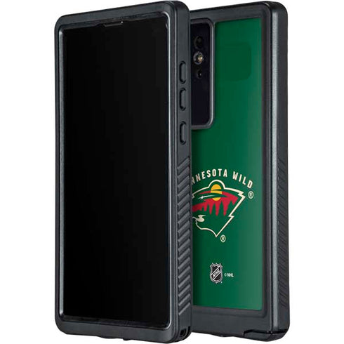 NHL Minnesota Wild Solid Background Galaxy S24 Ultra Waterproof Case