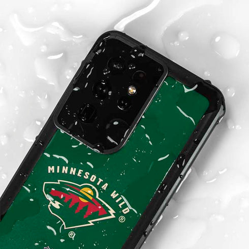 NHL Minnesota Wild Solid Background Galaxy S24 Ultra Waterproof Case