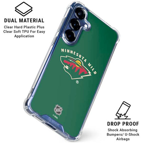 NHL Minnesota Wild Solid Background Galaxy S25 Clear Case