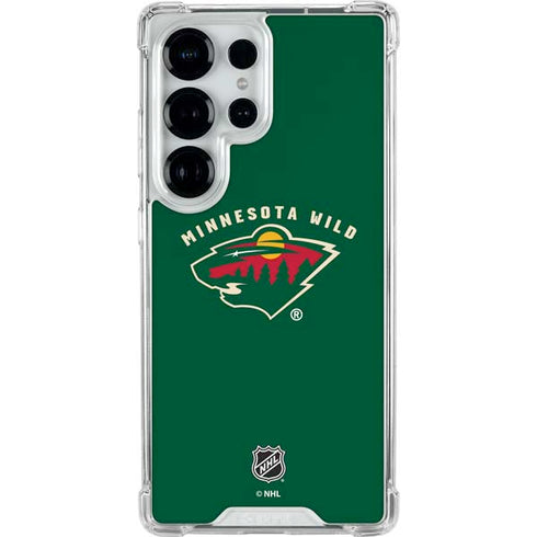 NHL Minnesota Wild Solid Background Galaxy S25 Ultra Clear Case