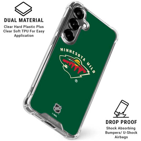 NHL Minnesota Wild Solid Background Galaxy S26 Plus Clear Case